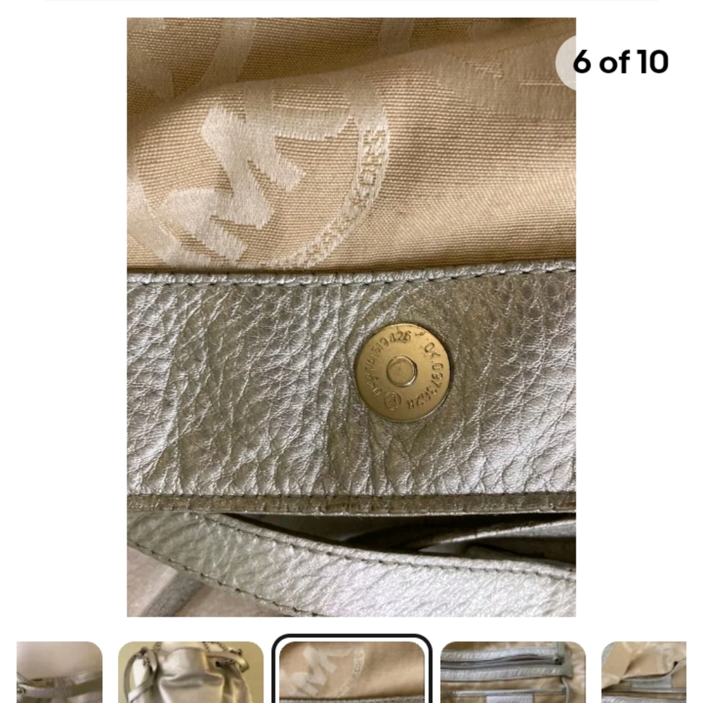 Michael Kors Silver Shoulder Bag - Picture 6 of 8